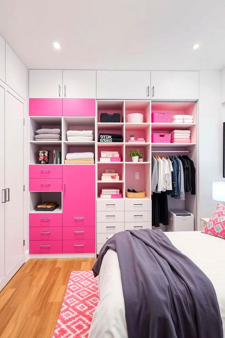Functional Pink Storage Solutions - 22 Hot Pink Bedroom Ideas