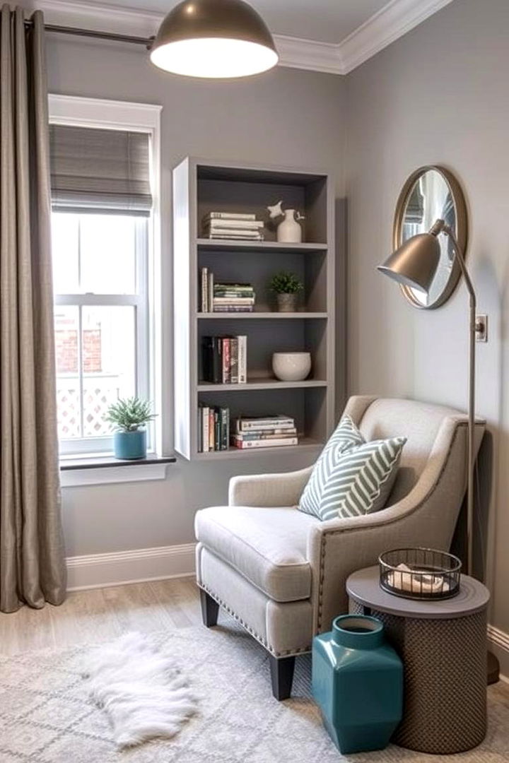 Functional Reading Nook - 22 Teal and Grey Bedroom Ideas