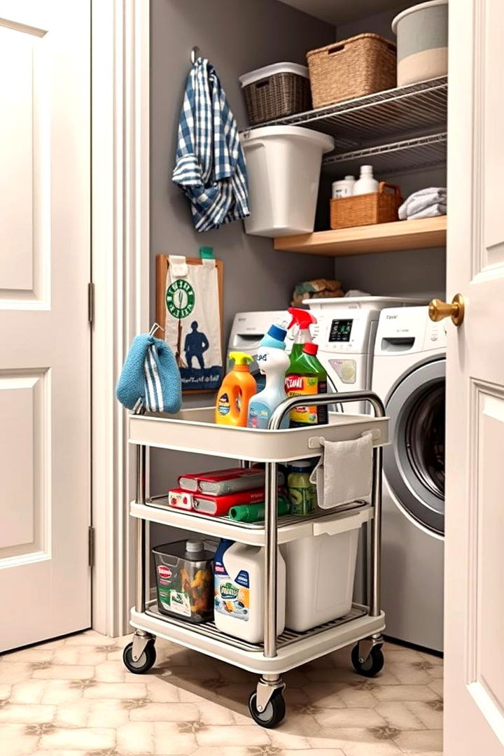 Functional Utility Carts - 22 Laundry Room Storage Ideas