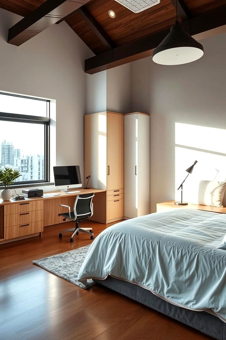 Functional Workspace Integration - 22 Large Bedroom Design Ideas