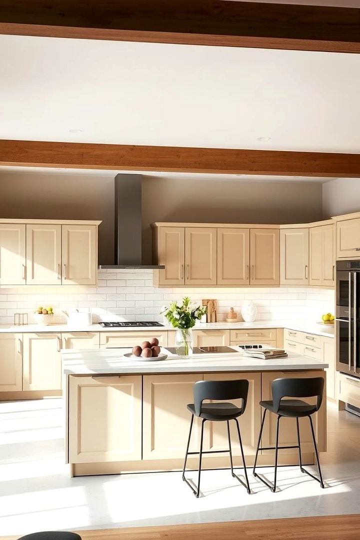Functional Yet Stylish Islands - 22 Kitchens With Beige Kitchen Cabinets