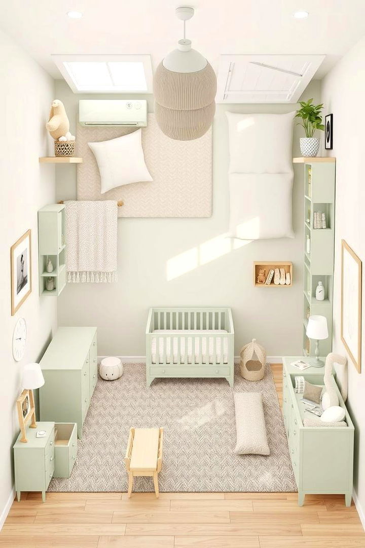 Functional Zones with Flexible Layouts - 22 Sage Green Nursery Ideas