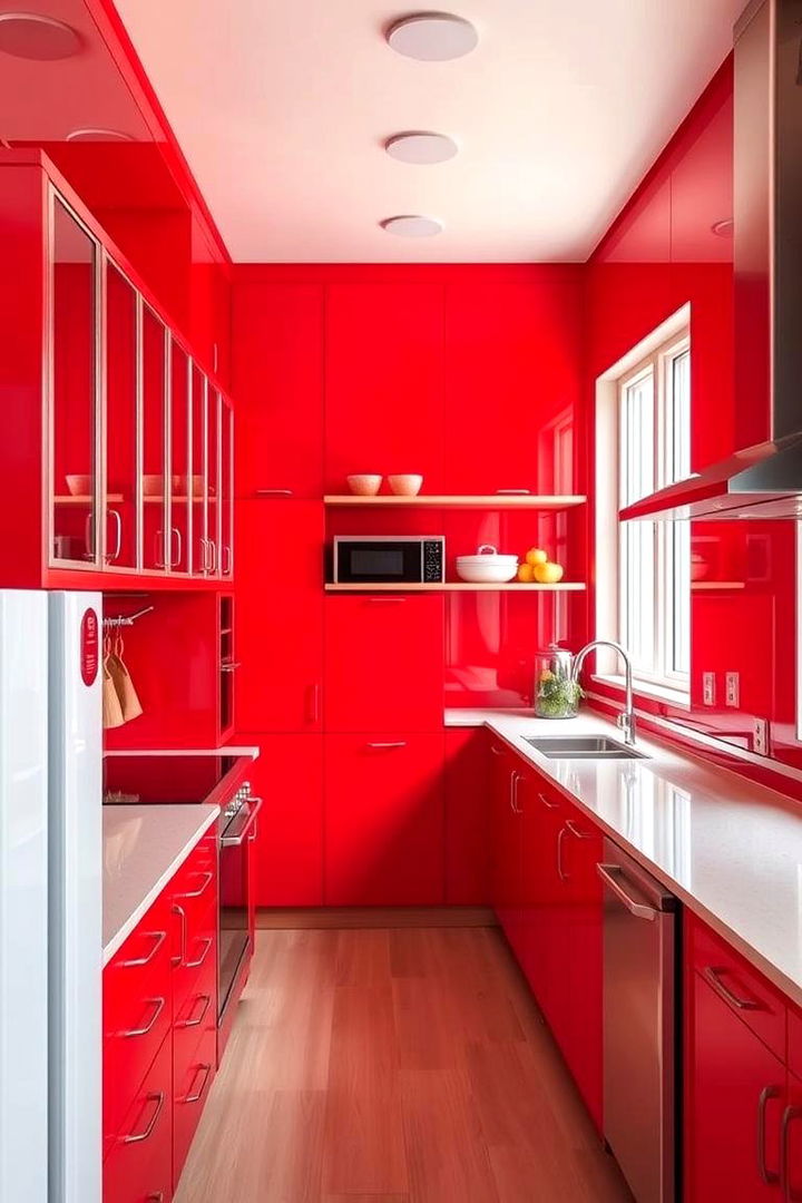 Functional and Organized Layout - 22 Red Kitchens