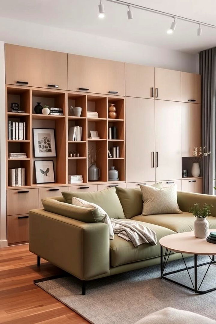 Functional and Stylish Storage Solutions - 22 sage green couch living room ideas