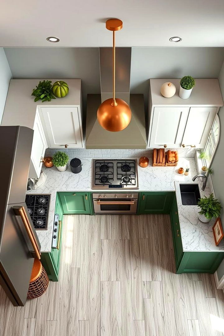 Functional yet Stunning Kitchen Layouts - 22 Green and Copper Kitchen Ideas