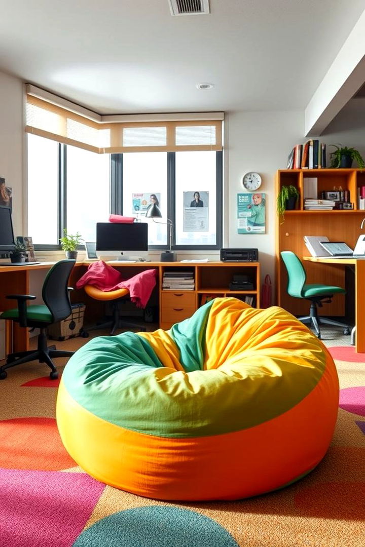 Funky Lounge Bean Bags - 22 Dorm Room Decorating Ideas