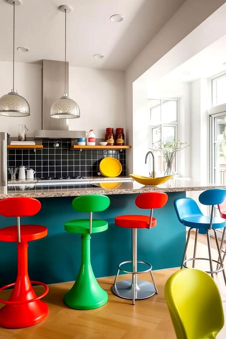 Funky Retro Bar Stools - 22 1980s Kitchen Ideas