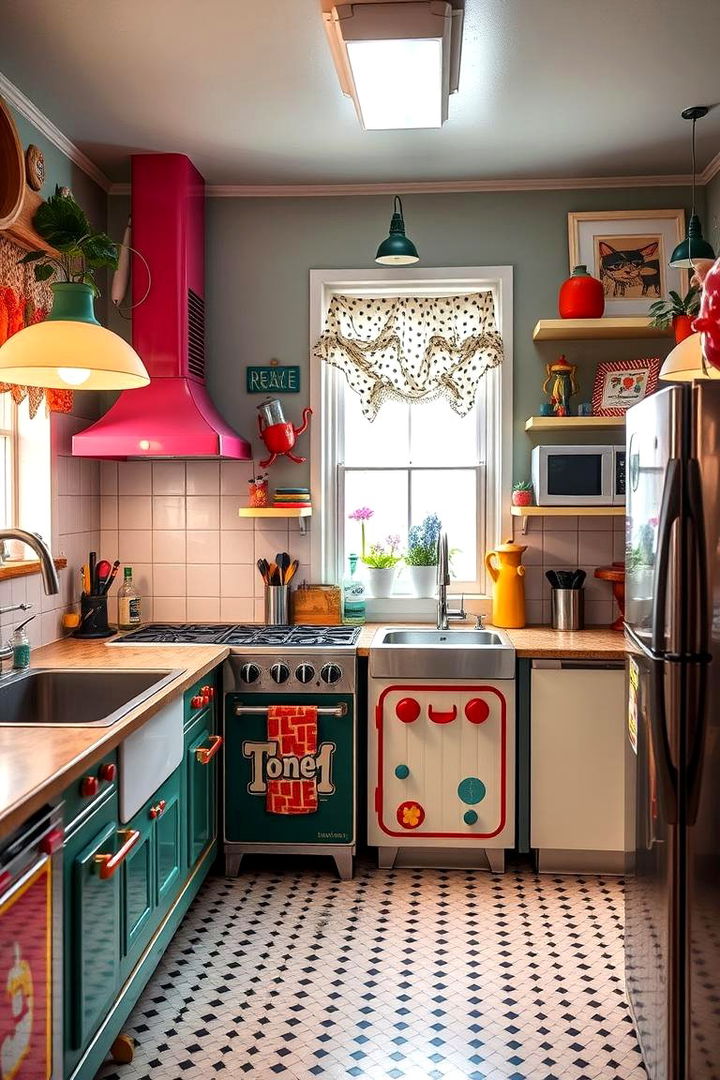 Funky and Whimsical Designs - 22 Kitchen With Colored Appliances Ideas