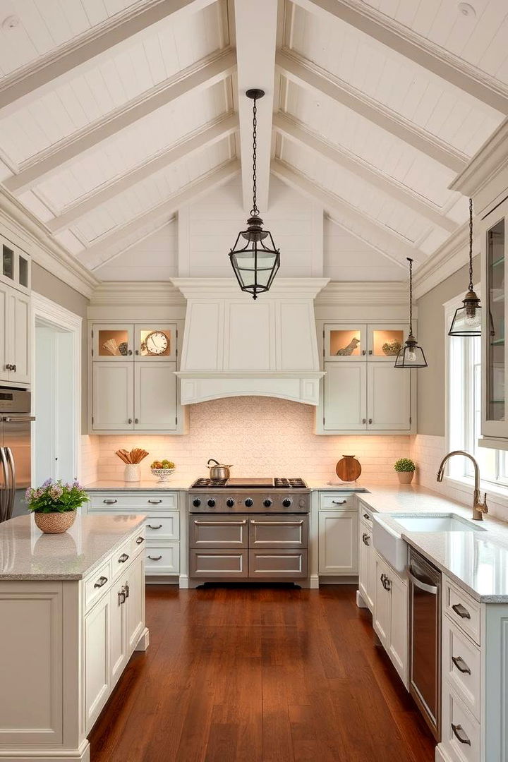 Fusing Traditional with Contemporary Elements - 22 Vaulted Ceiling Kitchen Ideas