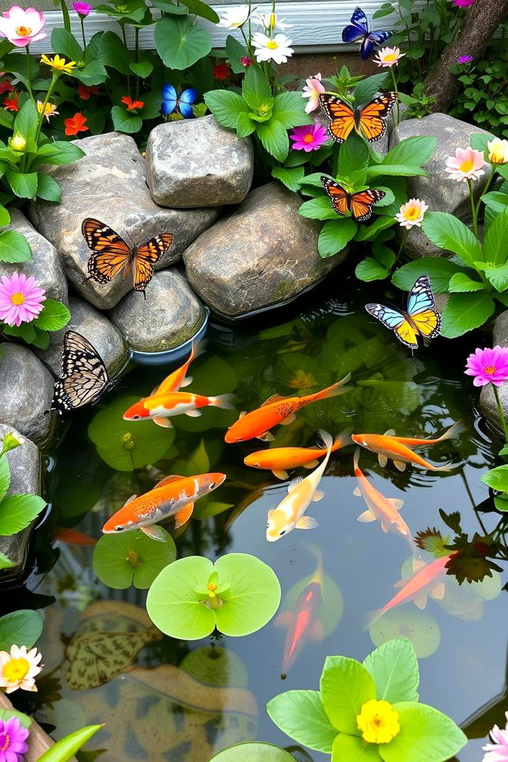 Fusing a Butterfly Garden with a Fish Pond - 22 Fish Pond Ideas