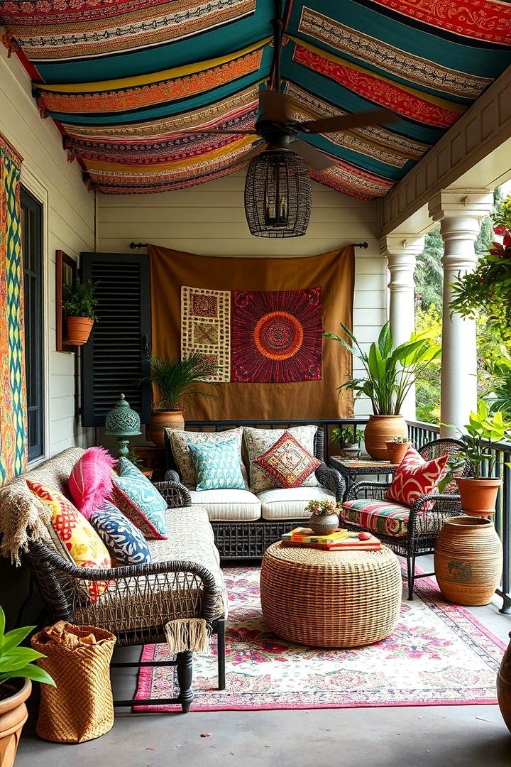 Fusion Veranda with Mixed Textiles - 22 Veranda Ideas
