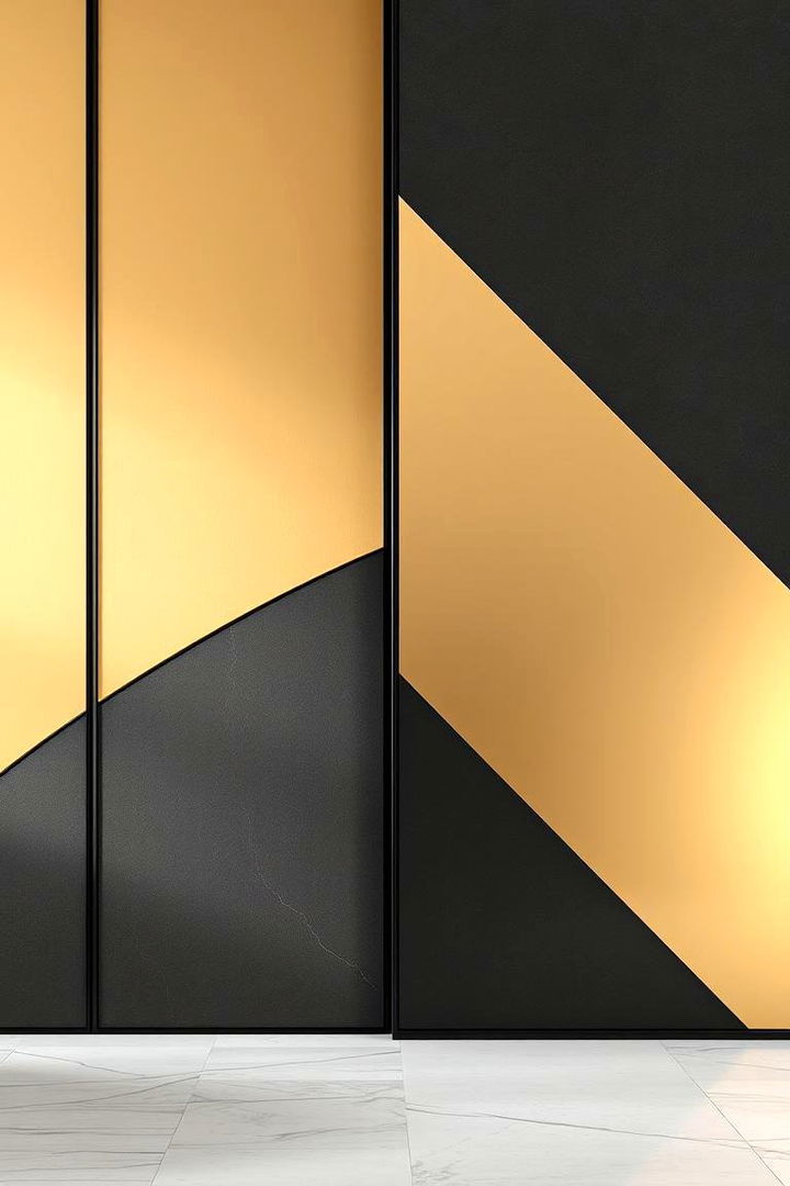 Fusion of Matte and Shiny Gold Elements - 22 Gold Bathroom Ideas