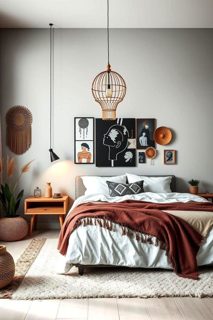 Fusion of Modern and Bohemian - 22 Grey Boho Bedroom Ideas