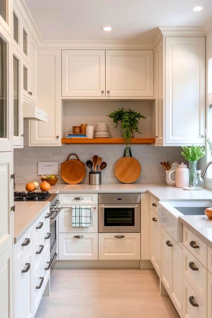 Fusion of Modern and Traditional - 22 Off-white Kitchen Cabinets