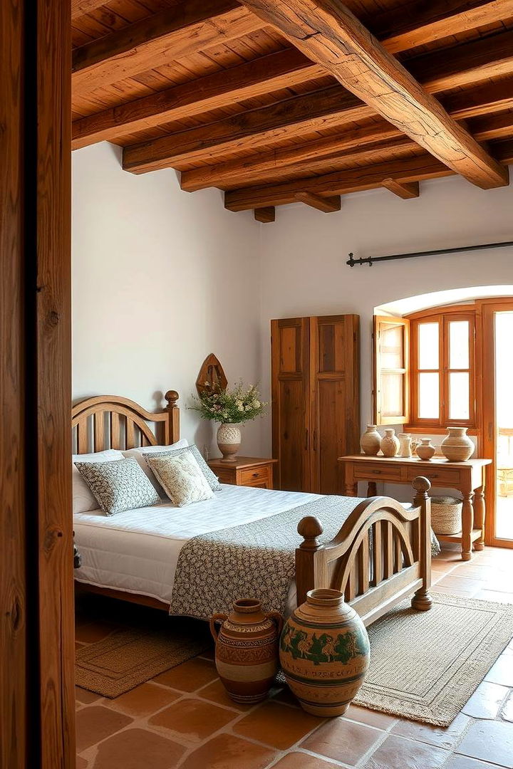 Fusion of Rustic Charm with Greek Elements - 22 Greek Bedroom Design Ideas