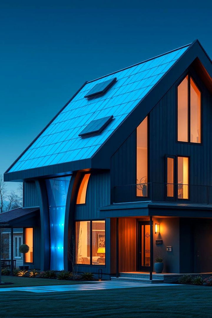Future Trends in Residential Roofing - 22 houses with blue metal roofs
