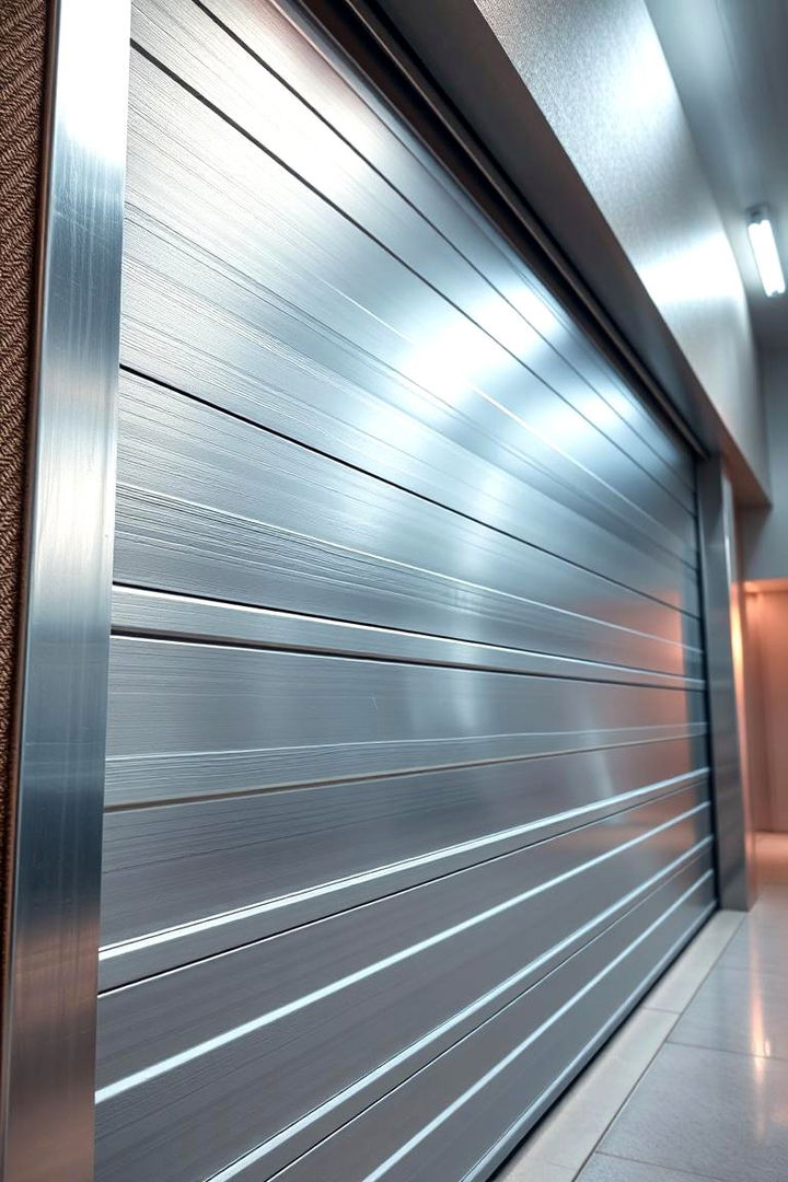 Futuristic Aluminum Finish - 22 Exterior Garage Door Trim Ideas