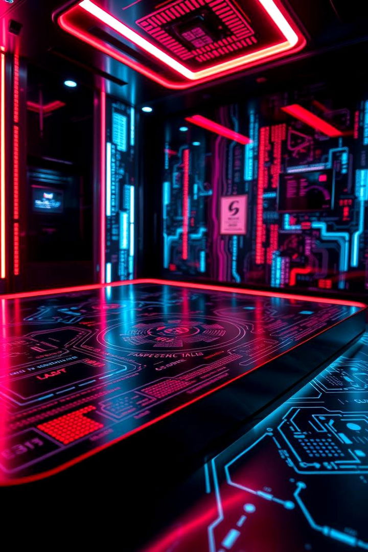 Futuristic Black Deck with Digital Patterns - 22 Black Deck Ideas