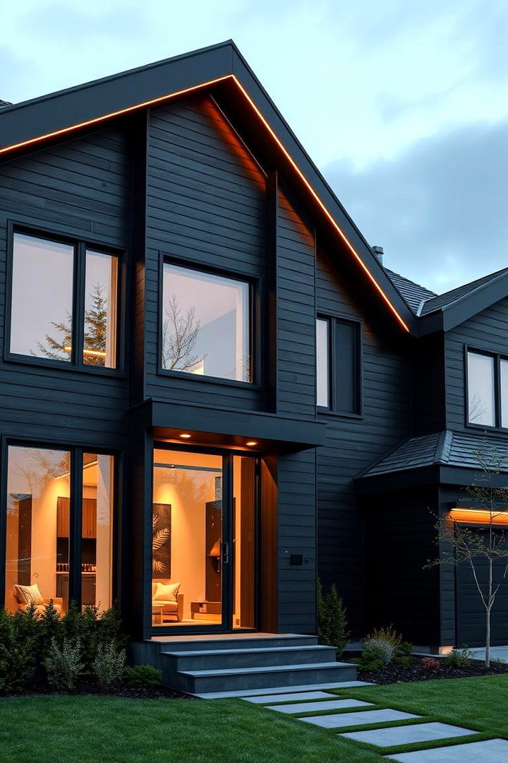 Futuristic Black Siding Design - 22 black siding house ideas