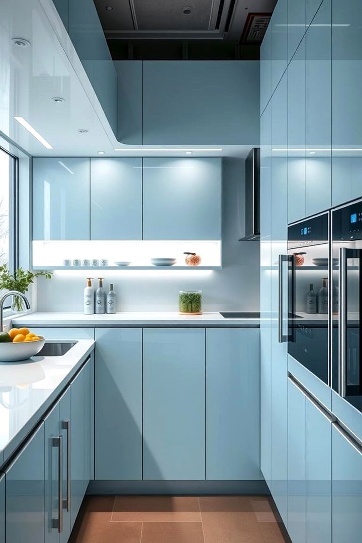 Futuristic Blue Innovations - 22 Light Blue Kitchen Cabinets Ideas