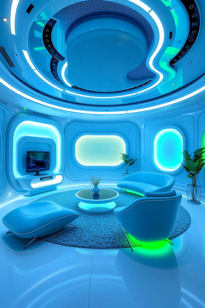 Futuristic Chic Design - 22 blue and green bedroom ideas