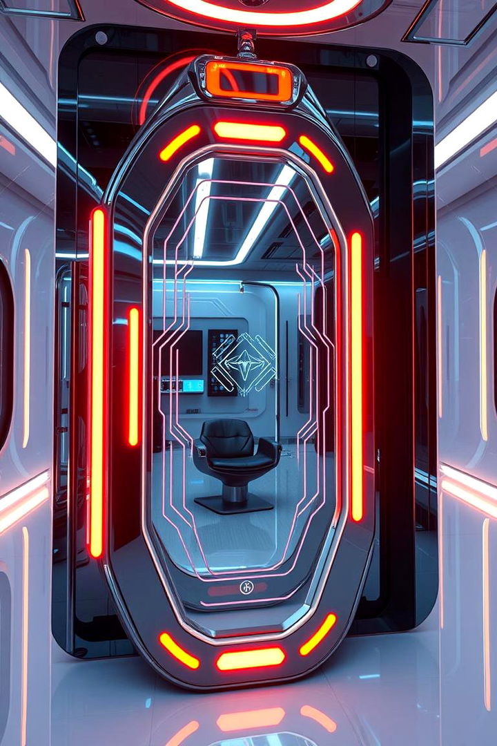 Futuristic Digital Reflections - 22 Mirror Painting Ideas