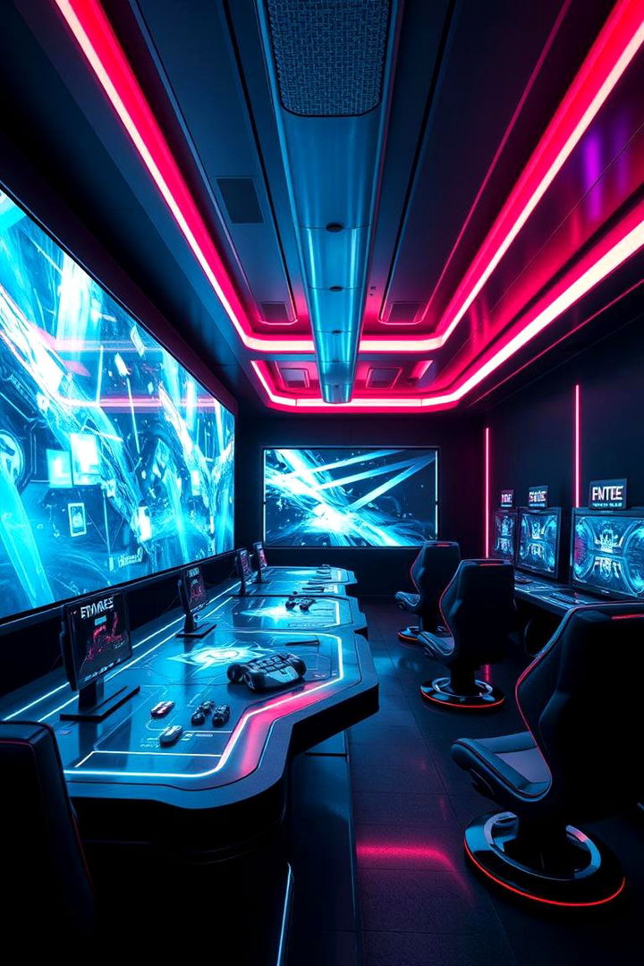 Futuristic Elements Integration - 22 Black Gaming Room Ideas