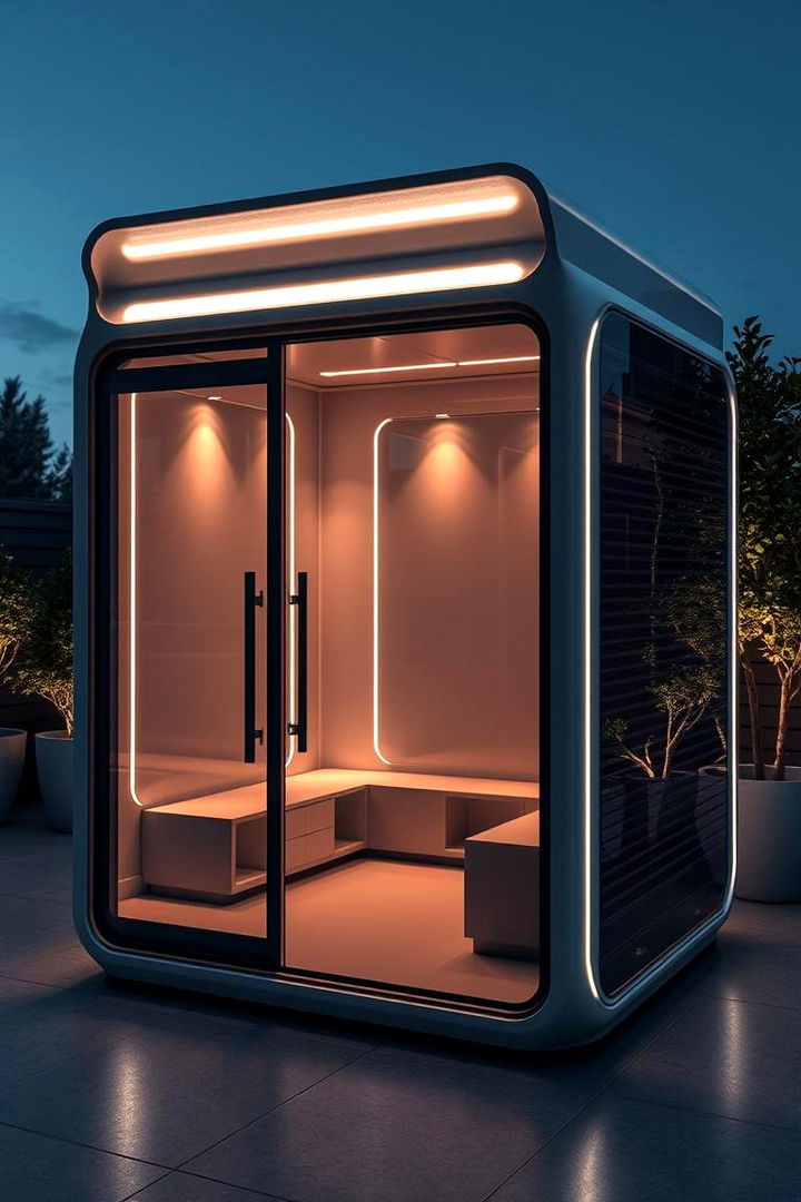 Futuristic LED Integrated Enclosure System - 22 Hot Tub Enclosure Ideas