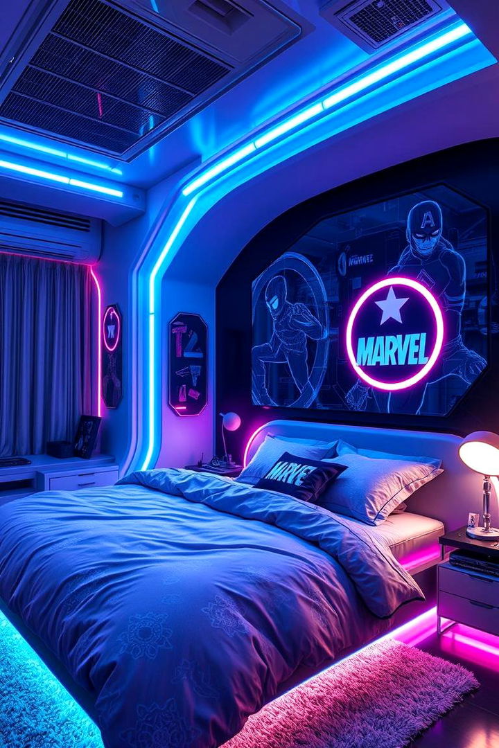 Futuristic Lighting Features - 22 Marvel Bedroom Ideas