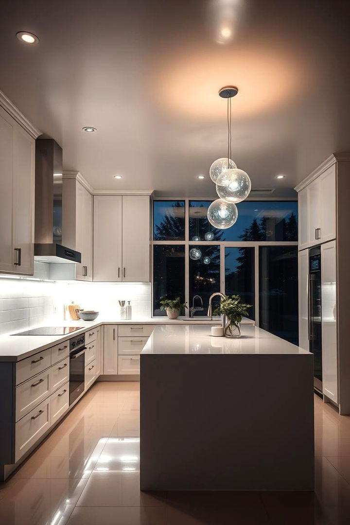 Futuristic Lighting for Enhanced Ambiance - 22 Small White Kitchen Ideas