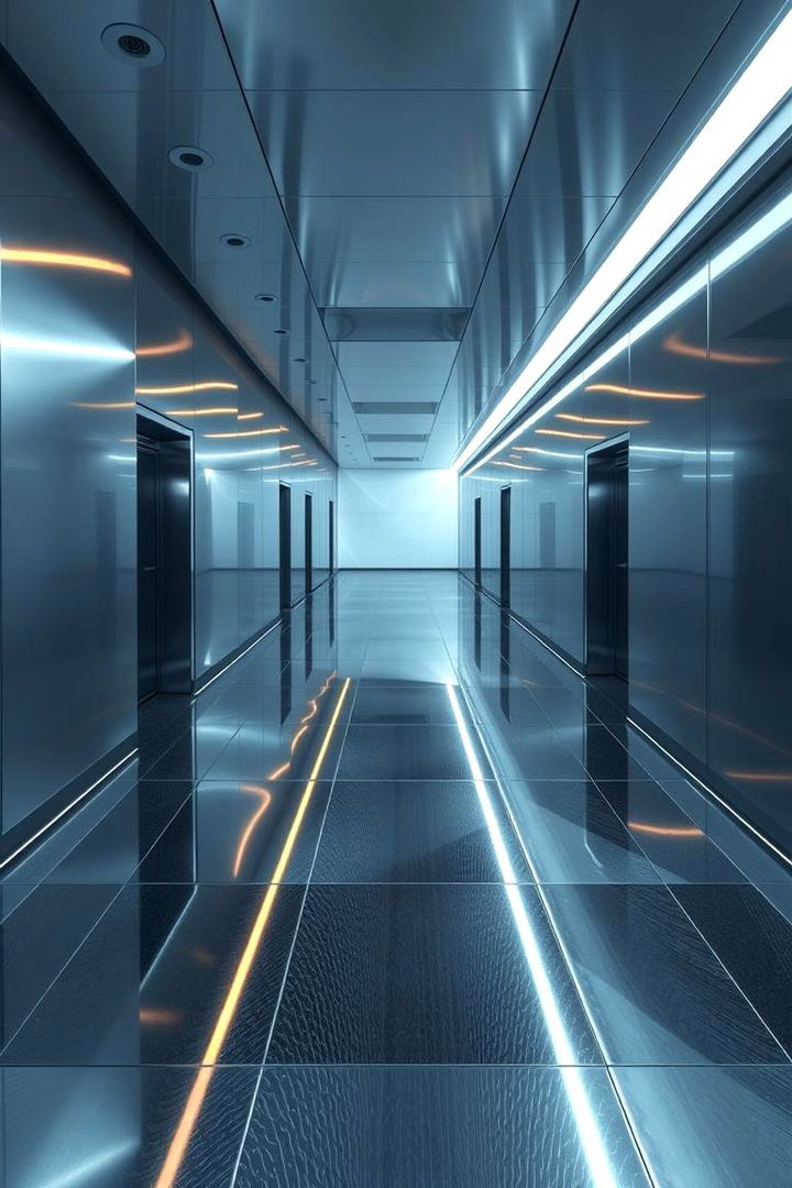 Futuristic Metallic Finishes - 22 Painted Floor Ideas