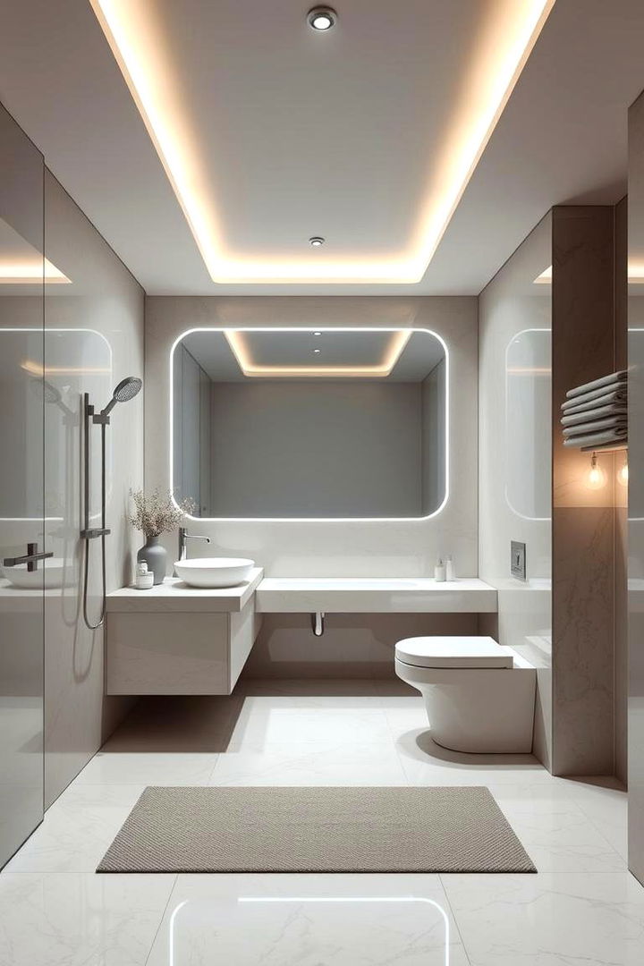 Futuristic Minimalism - 22 Neutral Bathroom Ideas