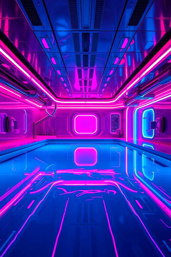 Futuristic Neon Ambience - 22 Pool Table Room Ideas