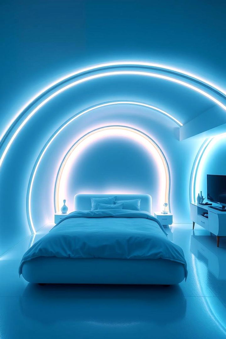 Futuristic Neon Lighting - 22 Neon Bedroom Ideas