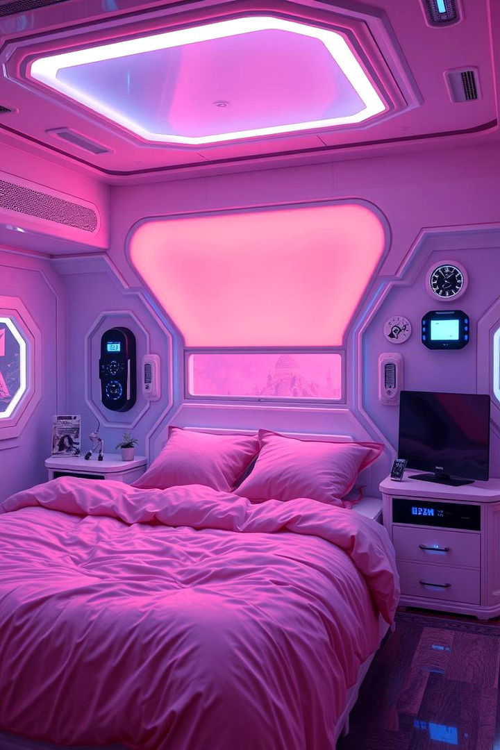 Futuristic Pastel Tech - 22 pastel goth bedroom ideas