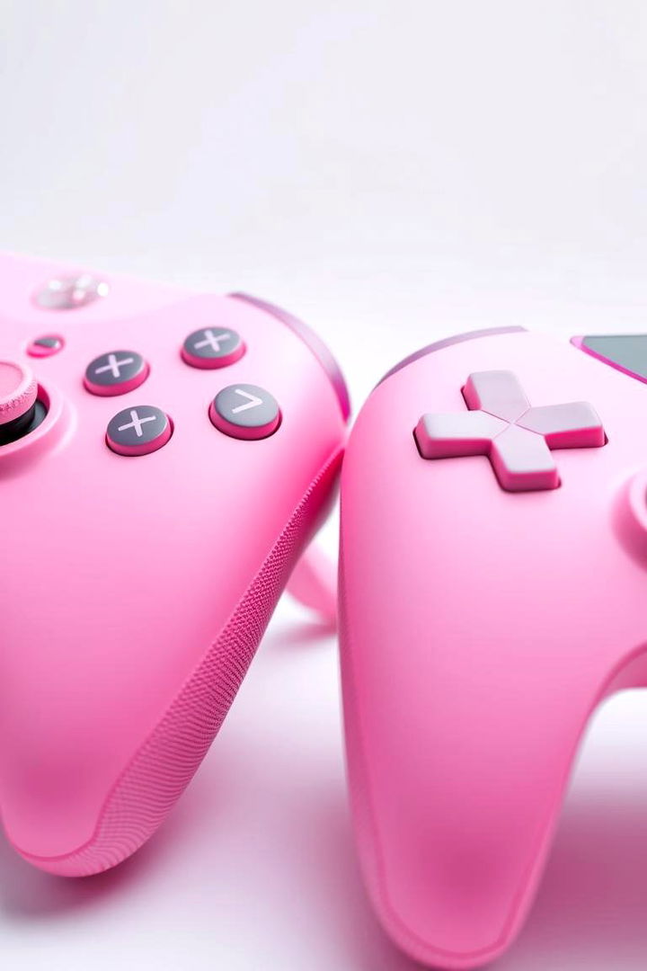 Futuristic Pink Controllers - 22 Pink Gaming Setup Ideas
