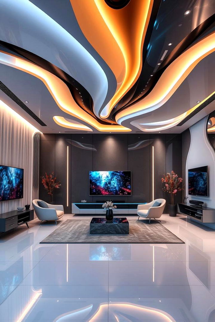 Futuristic Pop Ceiling Fusion - 22 Pop Ceiling Design Ideas
