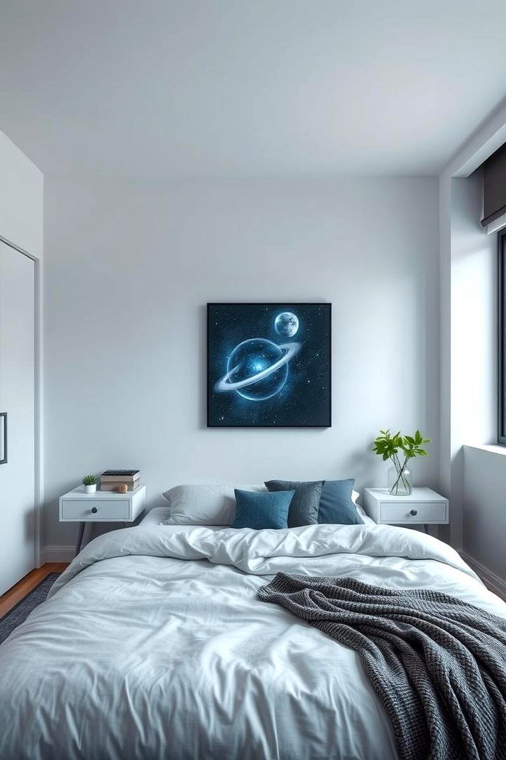 Galactic Minimalist Design - 22 galaxy space-themed bedroom ideas