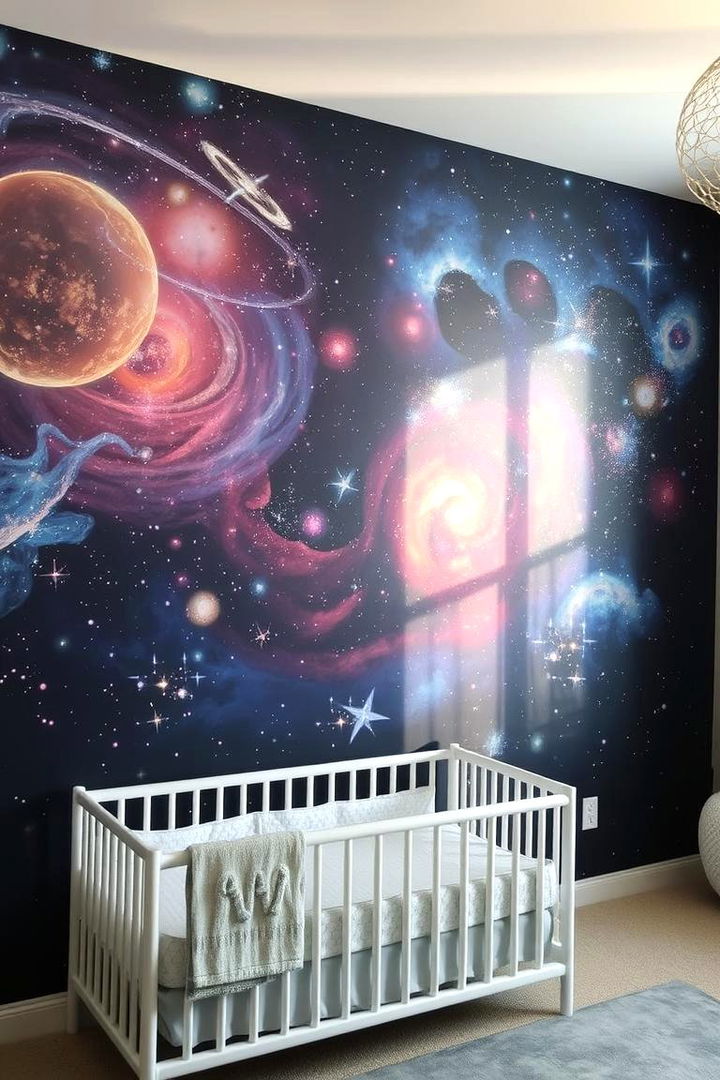 Galaxy Murals and Colorful Backdrops - 22 Space-themed Nursery Ideas