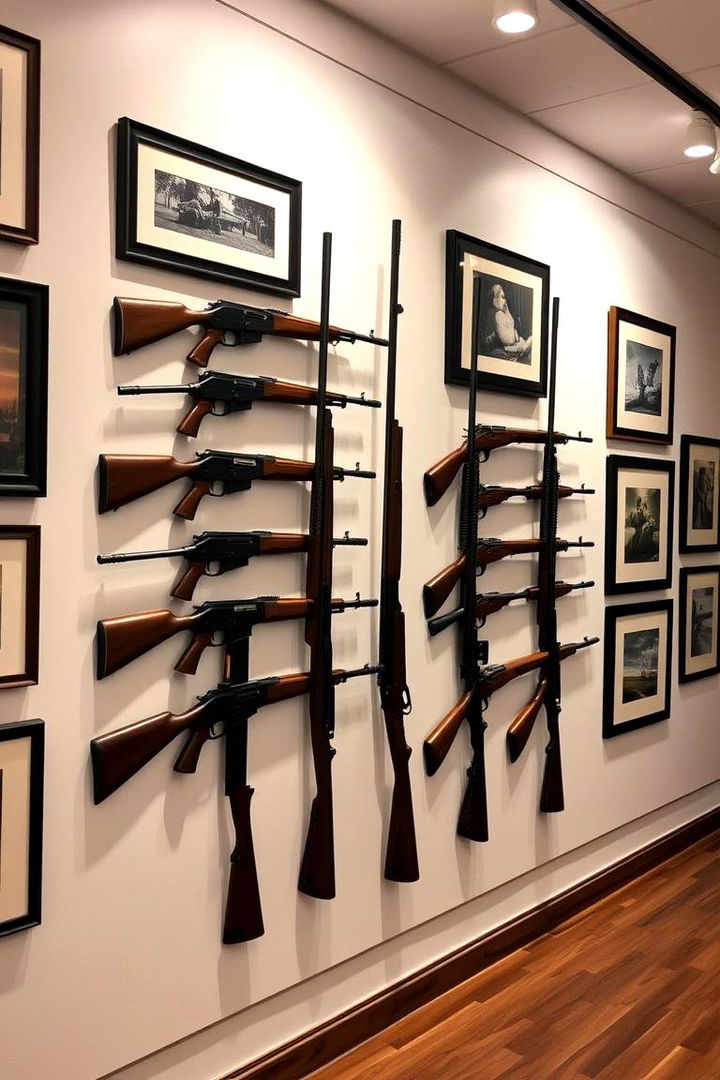 Gallery Style Curated Gun Wall - 22 Gun Wall Ideas