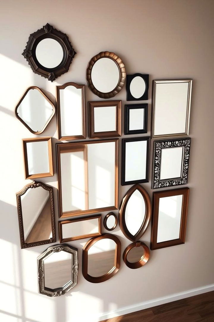 Gallery Style Mirror Cluster - 22 Entryway Mirror Ideas