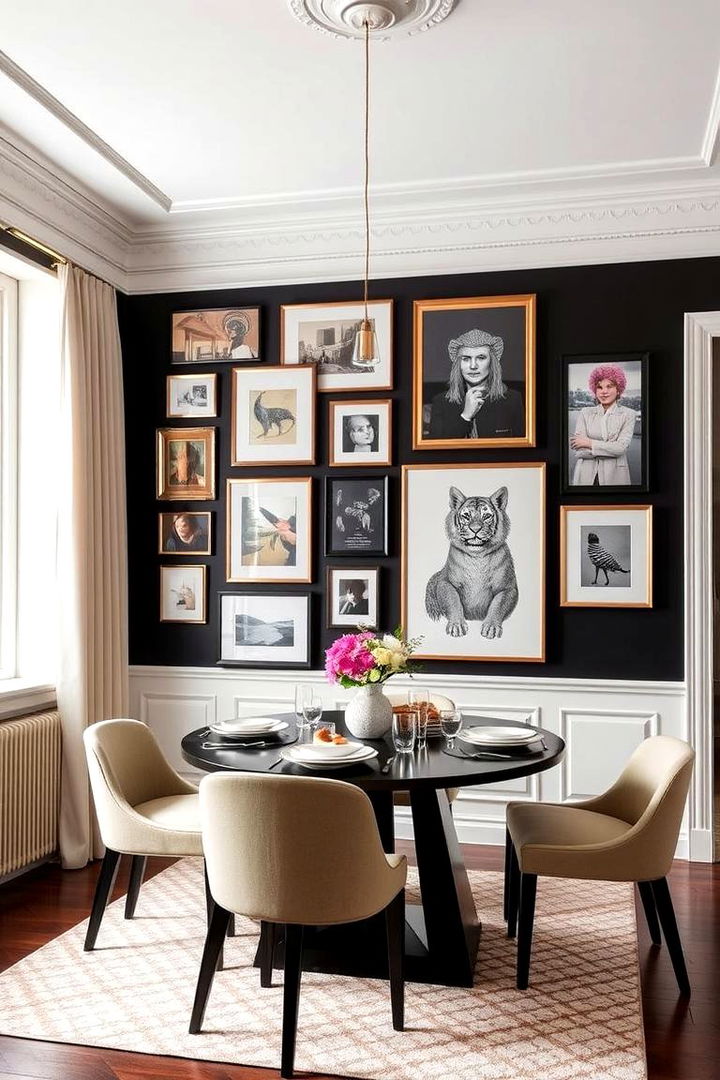 Gallery Wall Extravaganza - 22 Black Accent Wall Dining Room Ideas