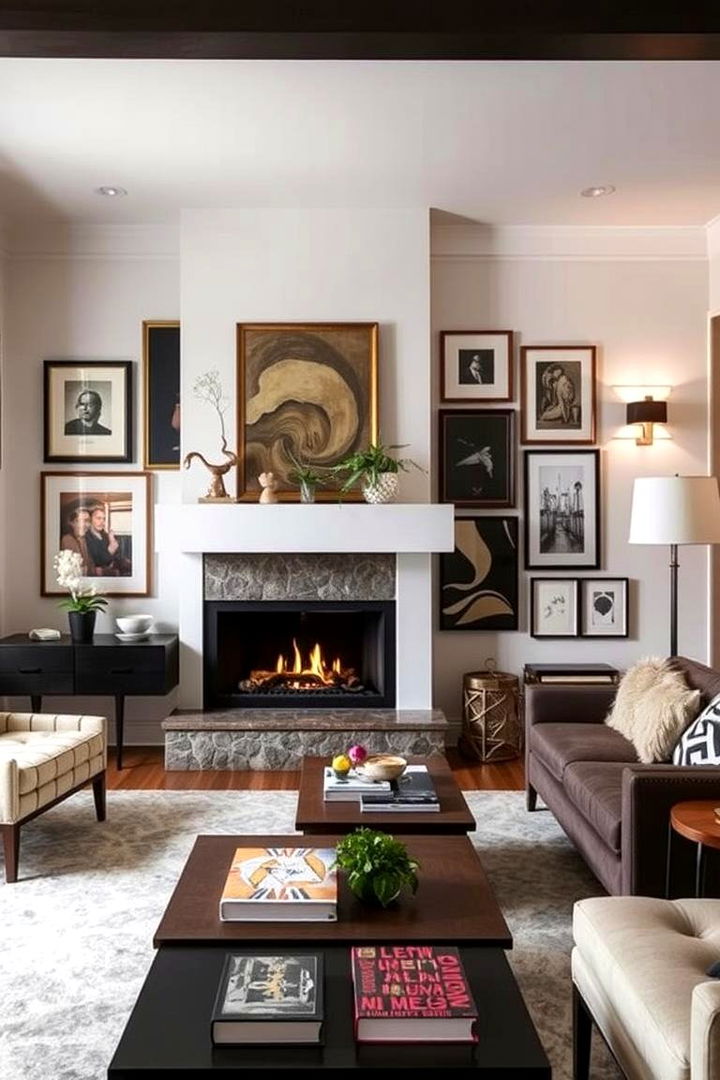 Gallery Wall Integration - 22 Off-center Fireplace Ideas