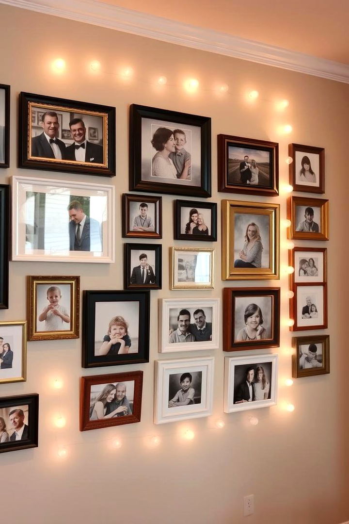 Gallery Wall of Family Photographs - 22 living room wall decor ideas