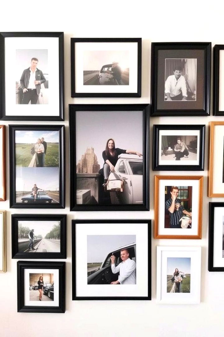 Gallery Wall of Framed Art - 22 Bedroom Accent Wall Ideas