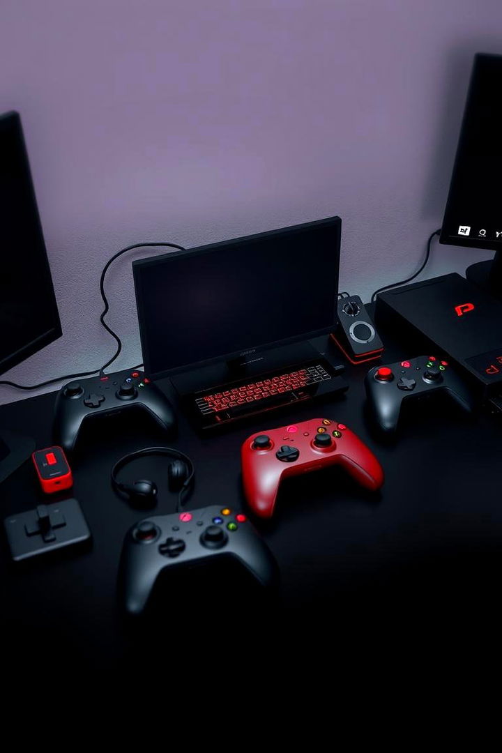 Gaming Peripherals in Red Accent Collection - 22 Red and Black Gaming Setup Ideas
