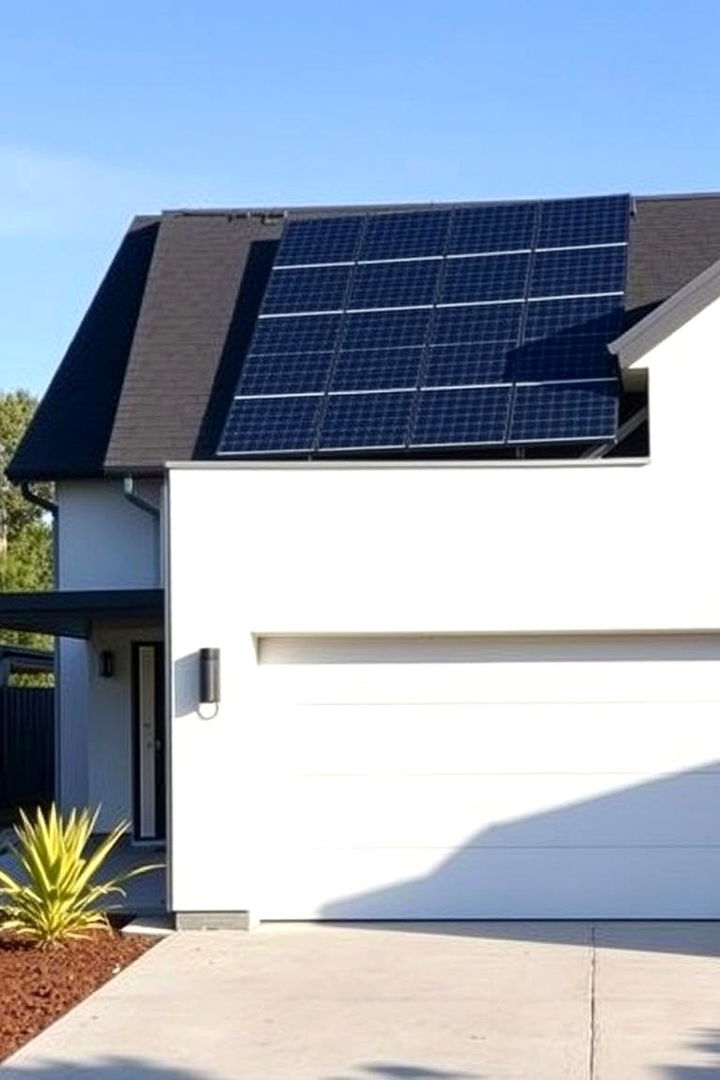 Garage with Integrated Solar Panels - 22 Detached Garage Ideas
