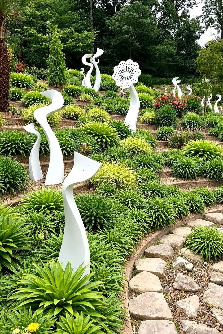 Garden Art Sculptures - 22 Hillside Terraced Garden Ideas
