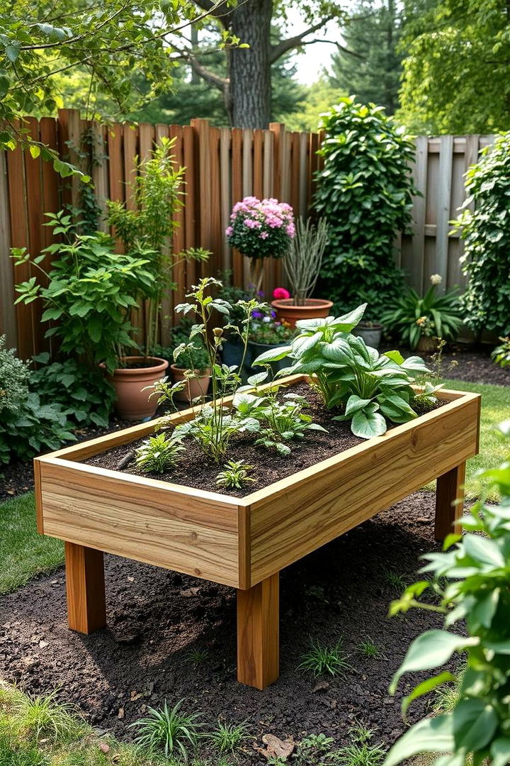 Garden Bed with Integrated Stand - 22 Outdoor Plant Stand Ideas