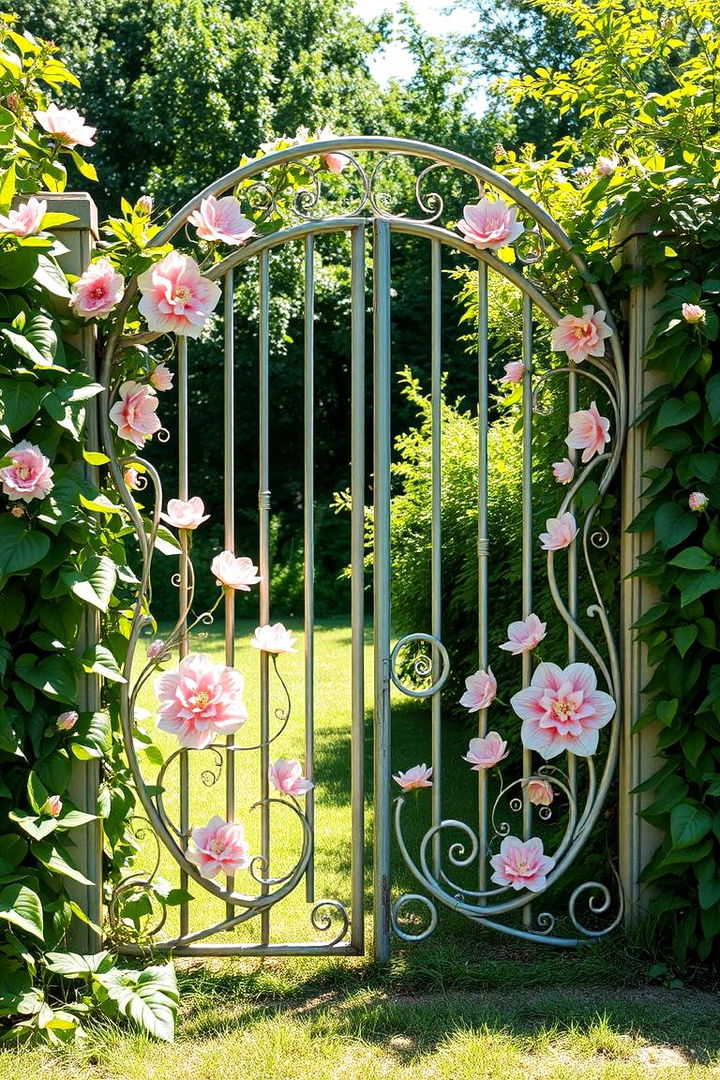 Garden Inspired Floral Fence Gate - 22 Fence Gate Ideas